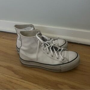 White Platform High Top Converse
